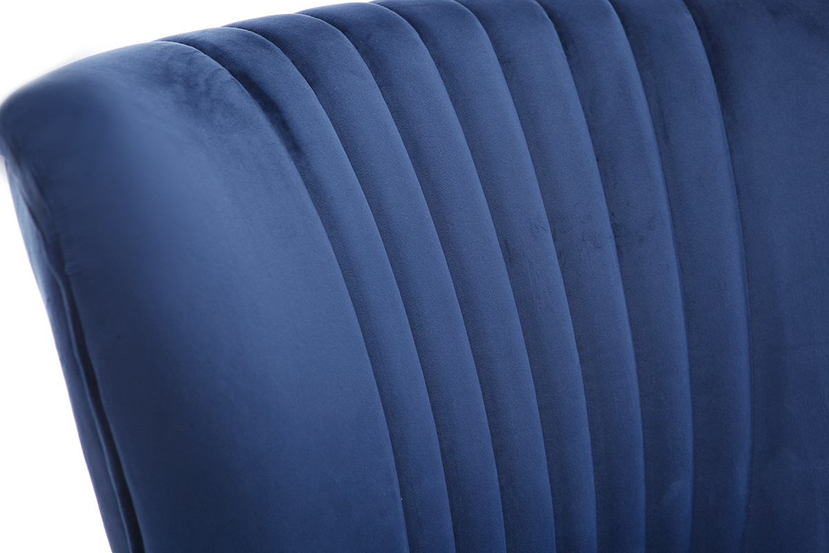 Fauteuil classique velours bleu fonc� ZOLA