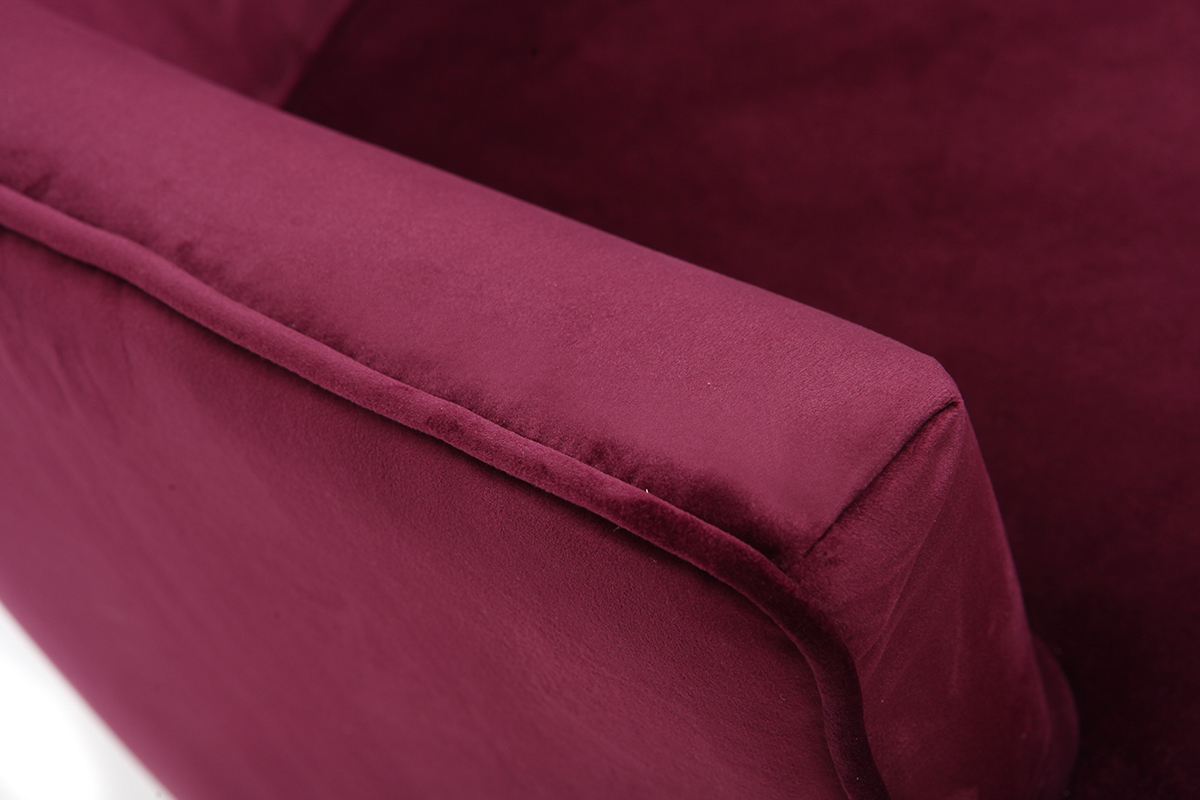 Fauteuil classique velours bordeaux CEZANNE