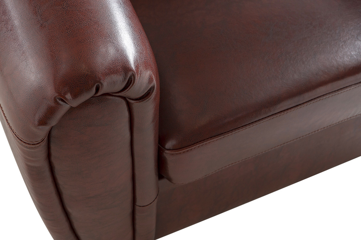 Fauteuil Club cuir marron clair - cuir de vachette