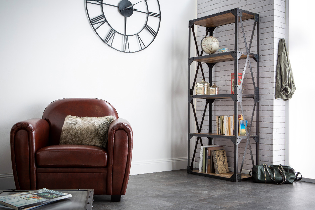 Fauteuil Club cuir marron clair - cuir de vachette