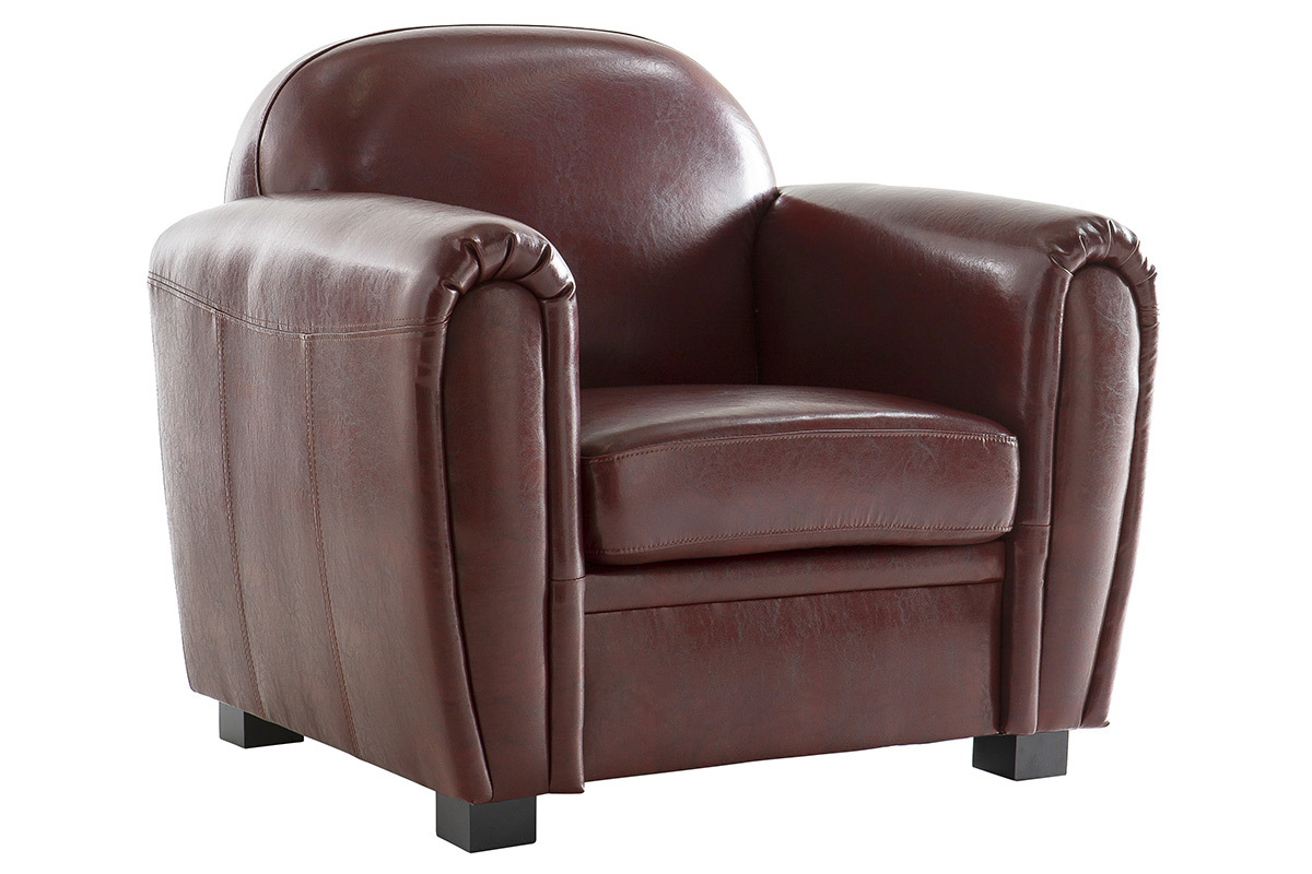 Fauteuil Club cuir marron clair - cuir de vachette