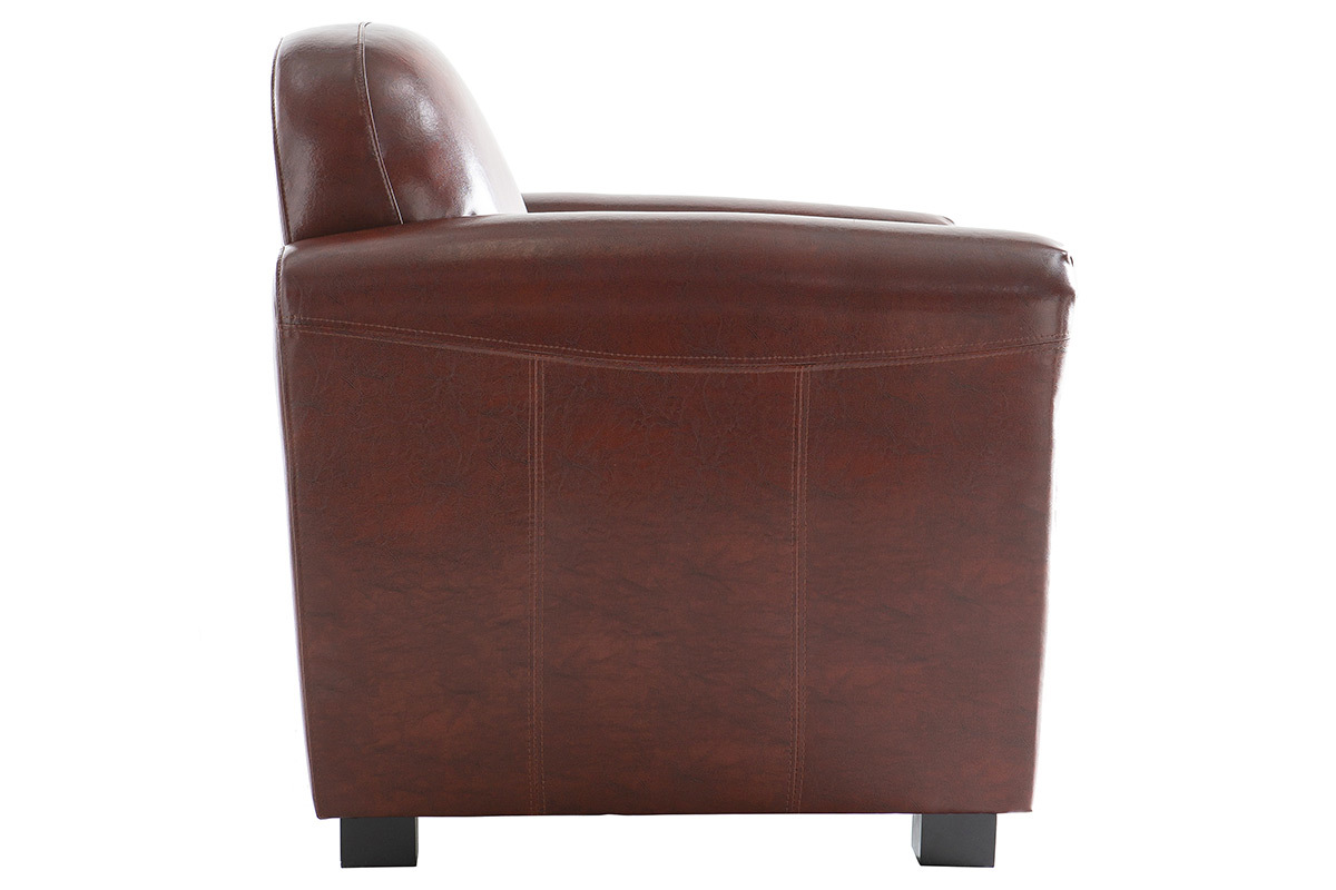 Fauteuil Club cuir marron clair - cuir de vachette