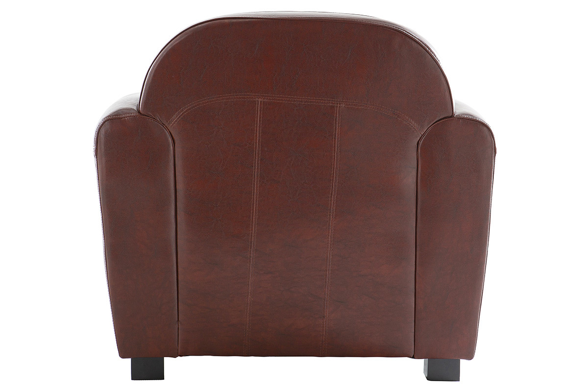 Fauteuil Club cuir marron clair - cuir de vachette