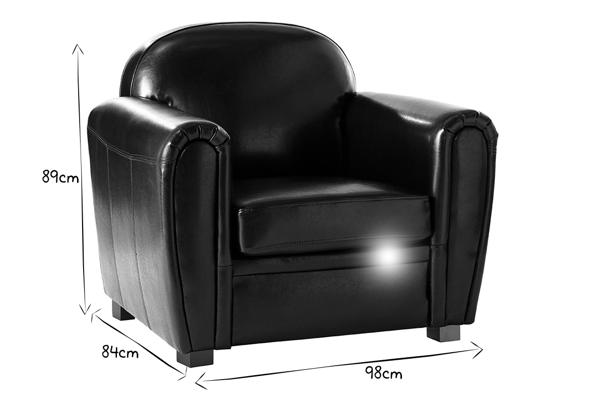 Fauteuil Club cuir marron clair - cuir de vachette