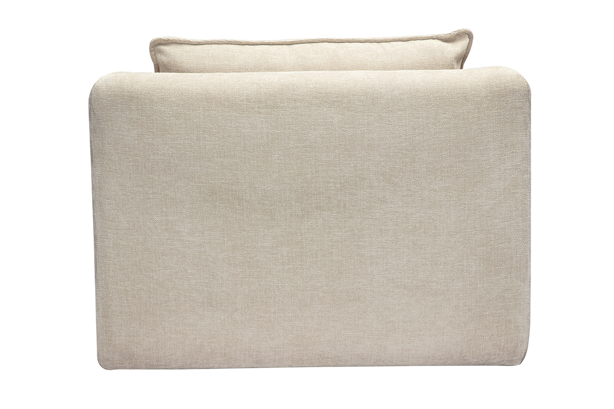 Fauteuil convertible beige MAHAUT, vue de dos.