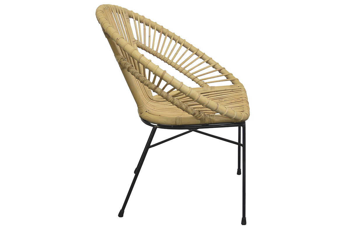 Fauteuil corbeille en rotin naturel MALACCA