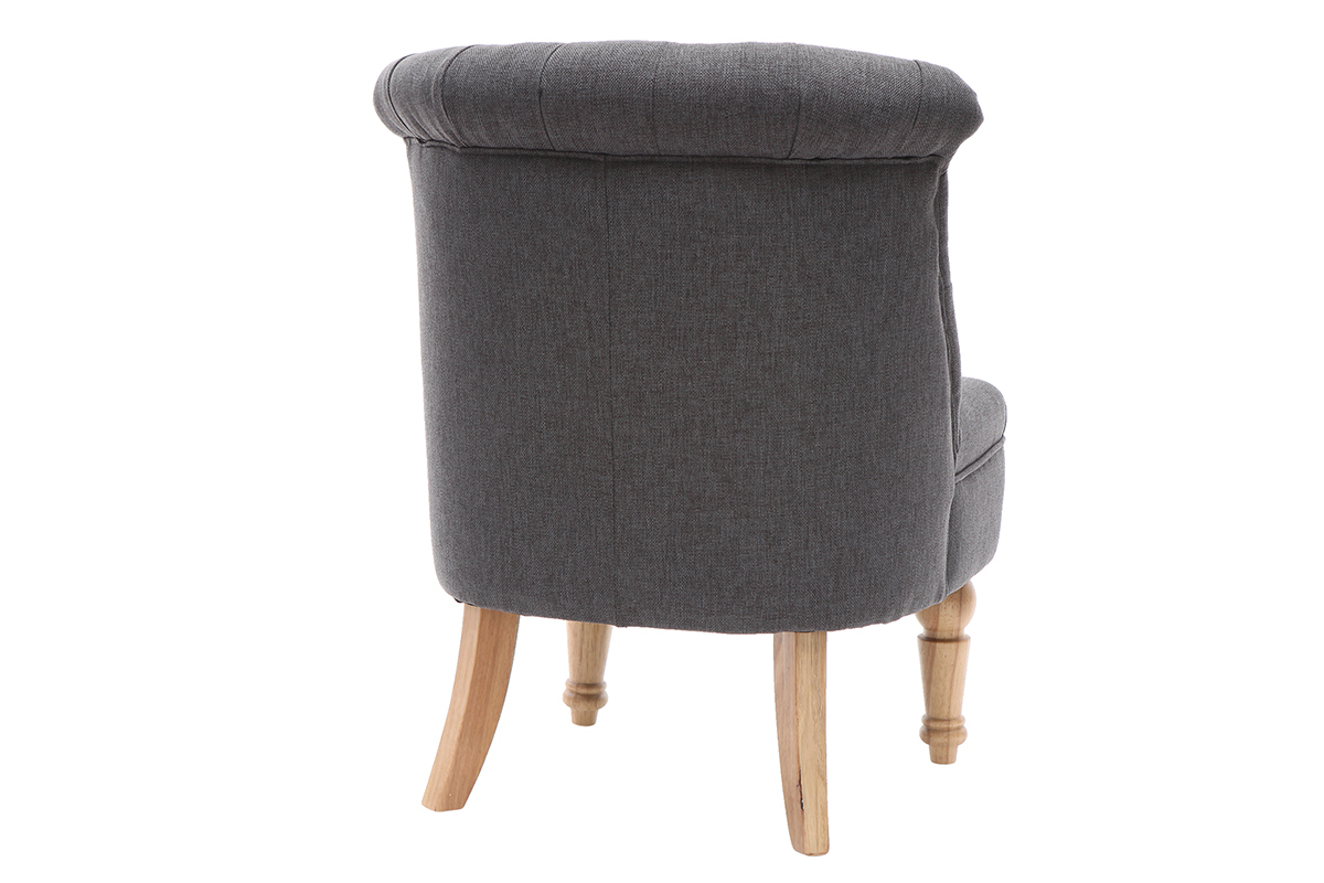 Fauteuil crapaud classique tissu gris fonc� ODEON