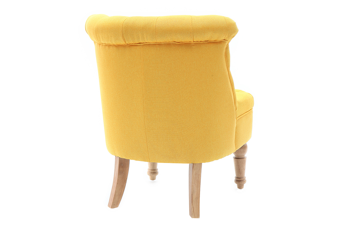 Fauteuil crapaud classique tissu jaune ODEON
