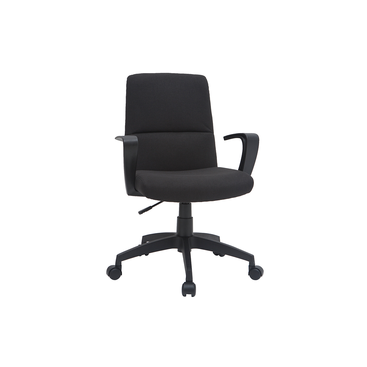 Fauteuil de bureau à roulettes design noire en tissu et métal CHUCK Fauteuil de bureau à roulettes design noire en tissu et métal CHUCK