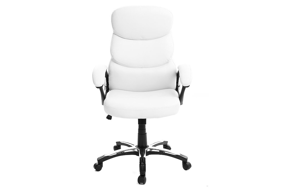 Fauteuil de bureau blanc dossier pliant GALLIEN