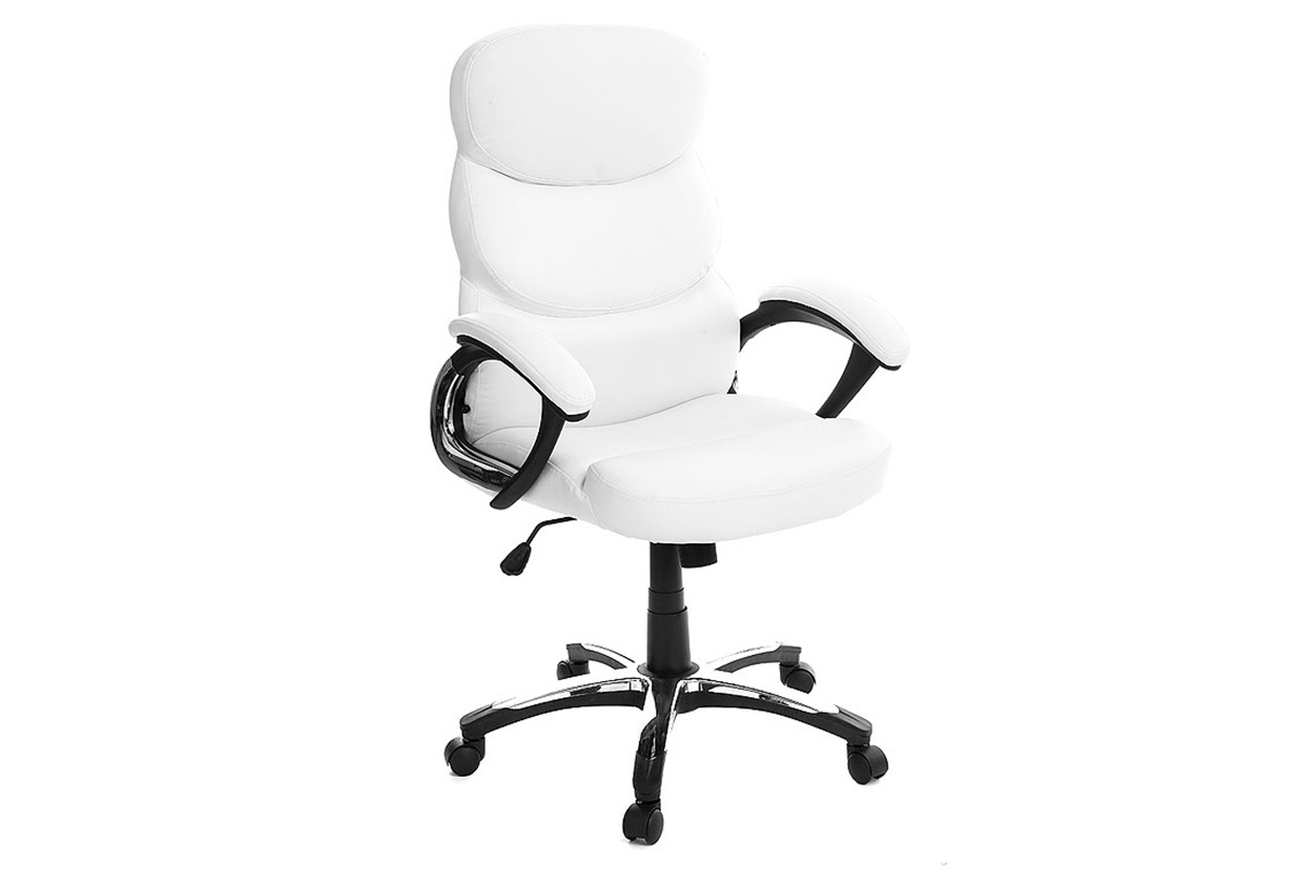 Fauteuil de bureau blanc dossier pliant GALLIEN