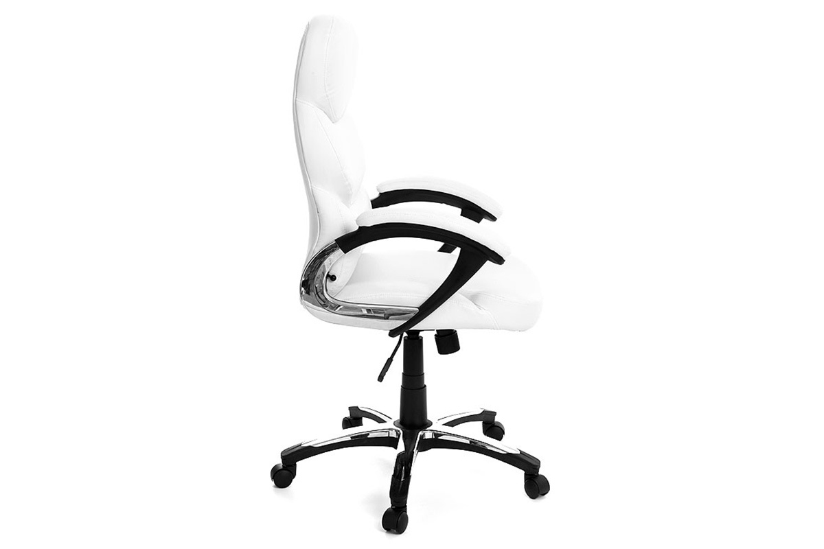 Fauteuil de bureau blanc dossier pliant GALLIEN