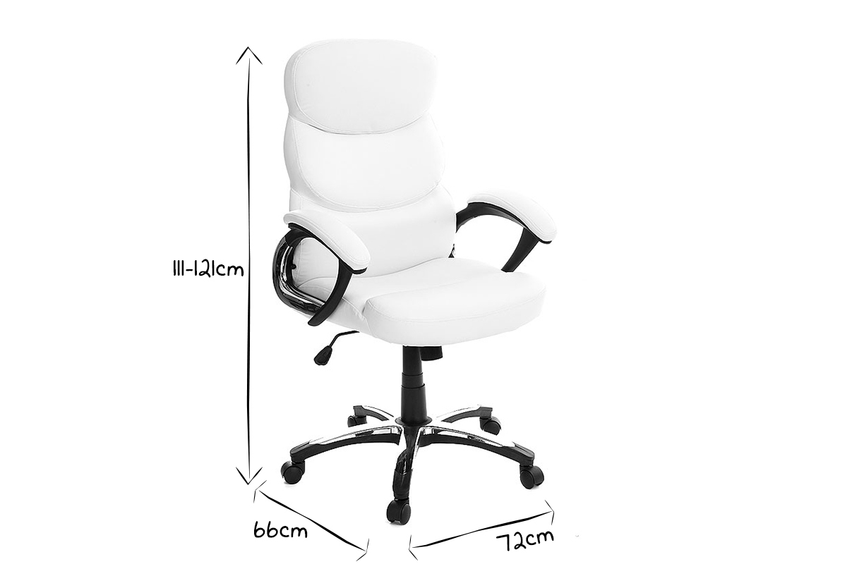 Fauteuil de bureau blanc dossier pliant GALLIEN