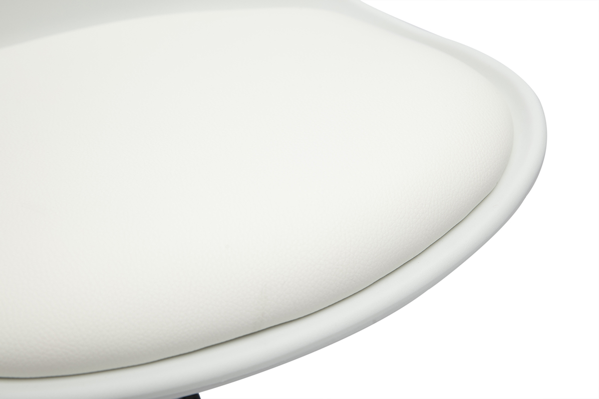 Zoom assise, fauteuil de bureau blanc enfant  roulettes STEEVY