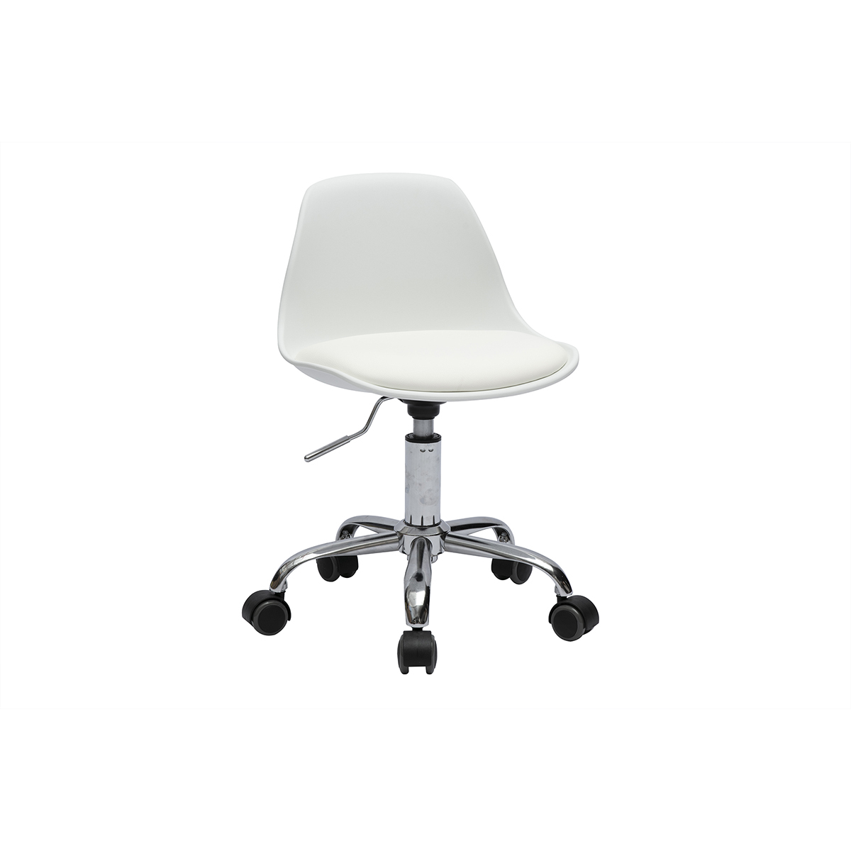 Fauteuil de bureau blanc enfant à roulettes STEEVY Fauteuil de bureau blanc enfant à roulettes STEEVY