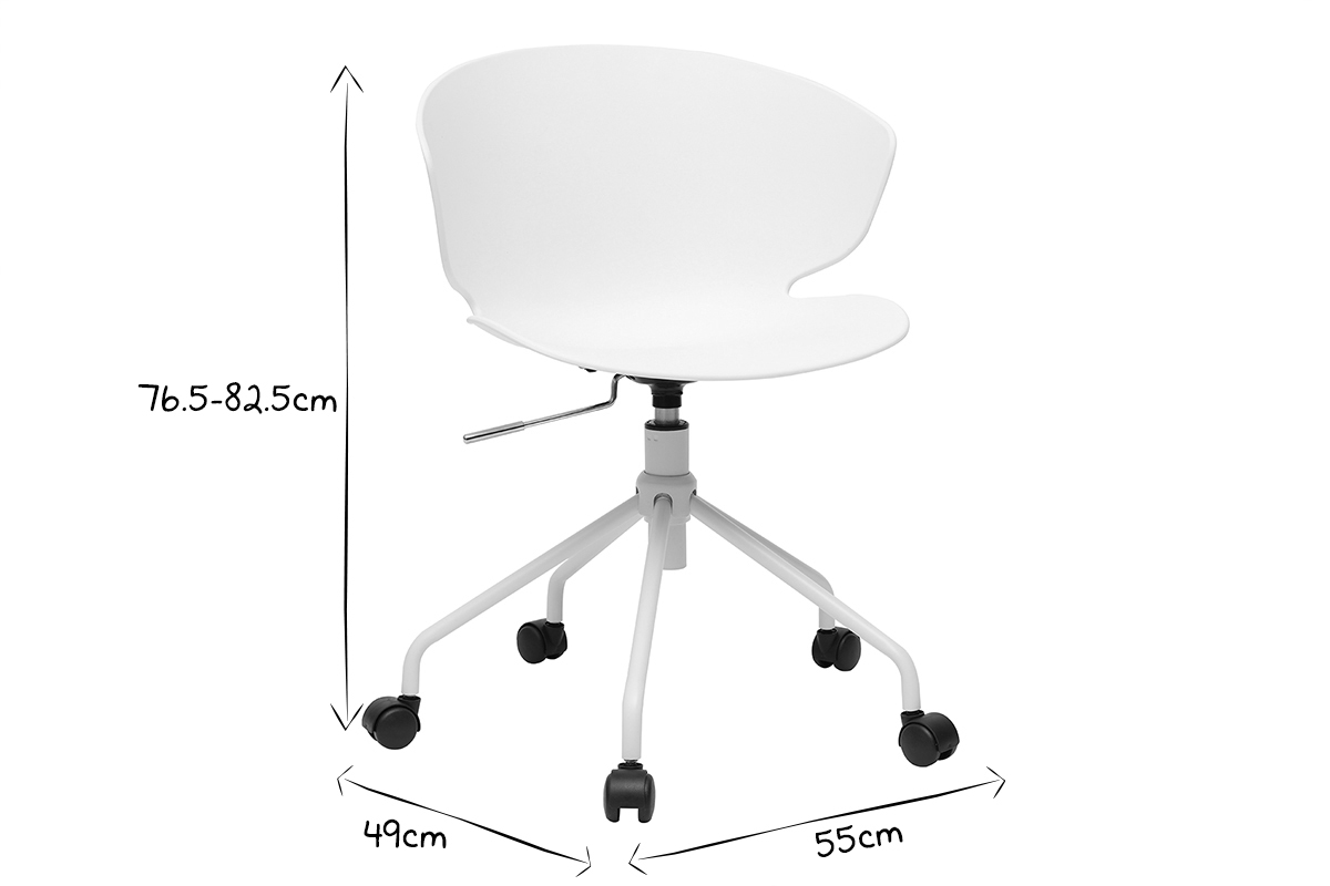 Fauteuil de bureau contemporain blanc WING