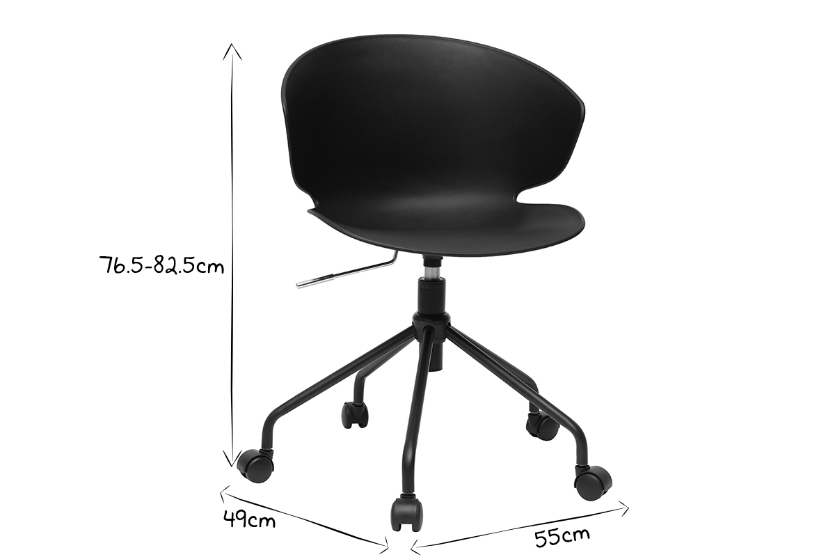 Fauteuil de bureau contemporain noir WING