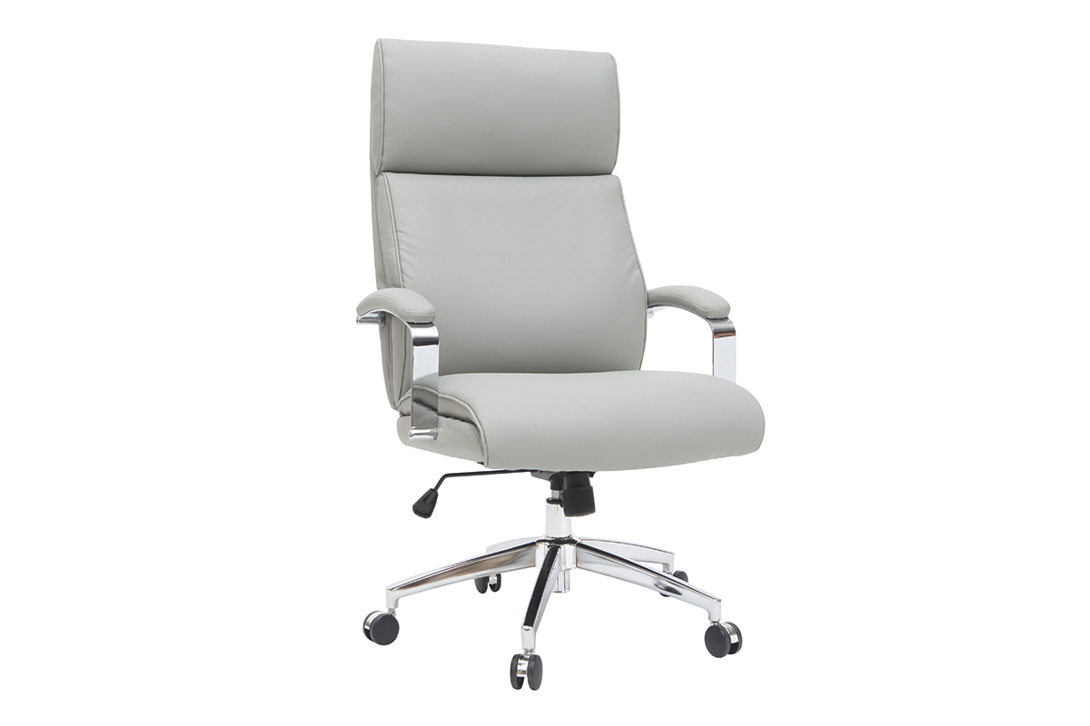 Fauteuil de bureau cuir de vache gris CITY