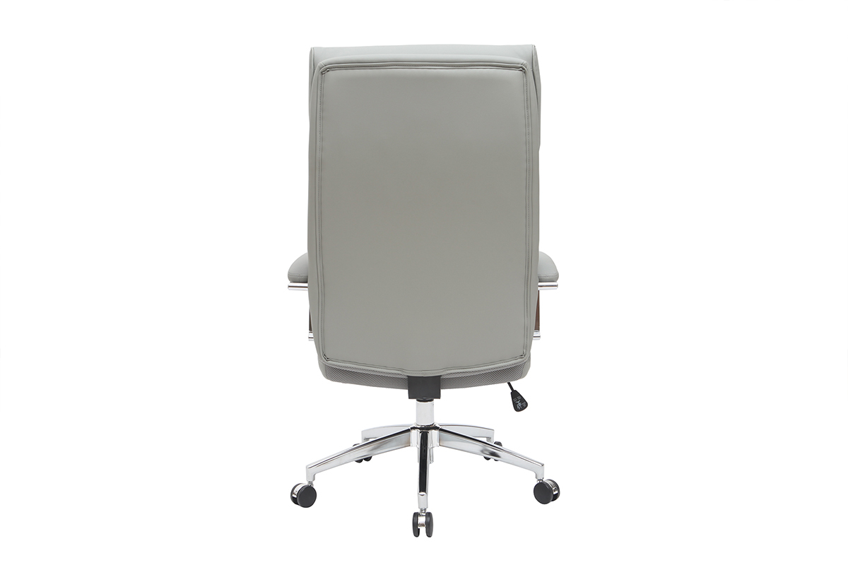 Fauteuil de bureau cuir de vache gris CITY