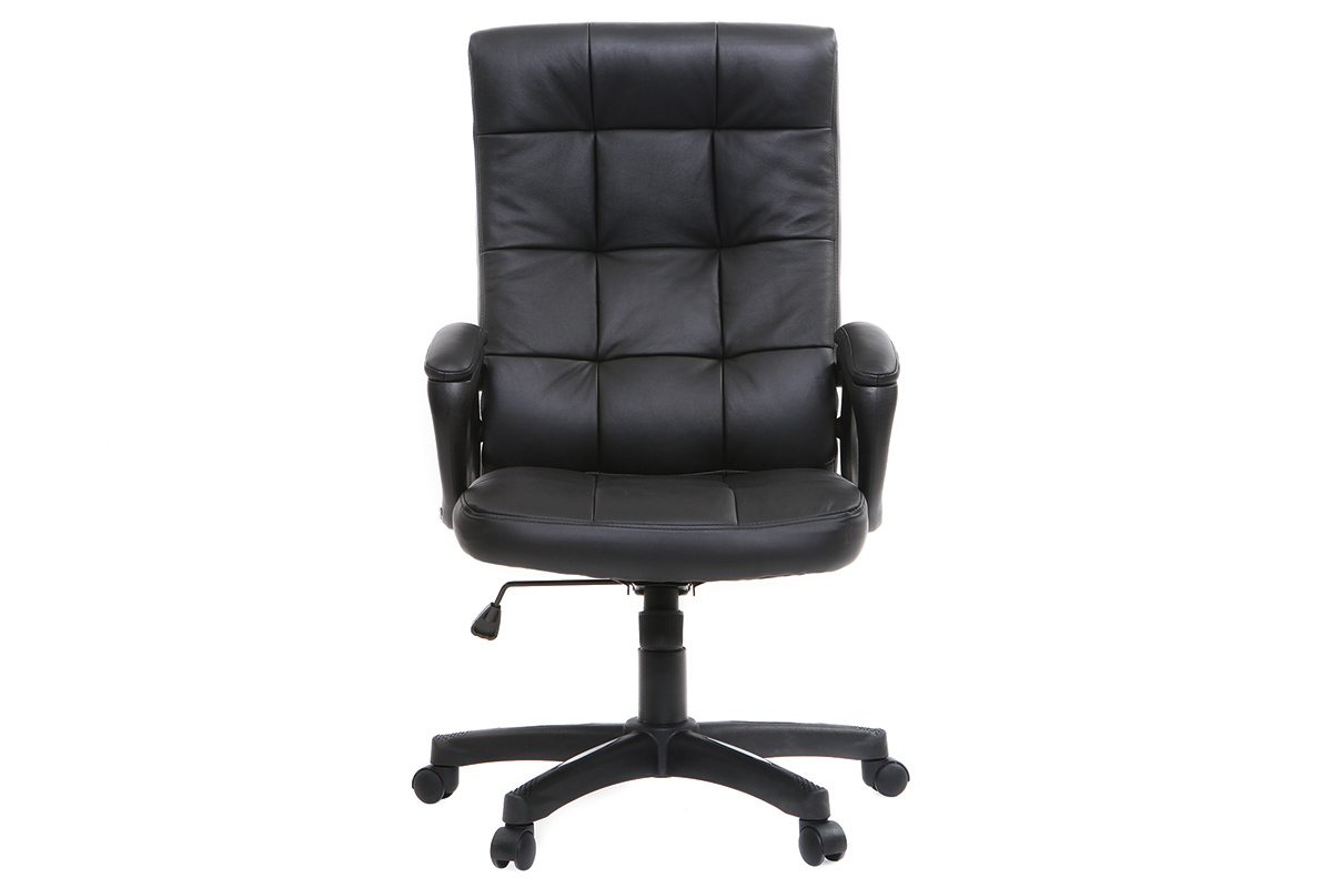 Fauteuil de bureau Cuir noir design LORENZO