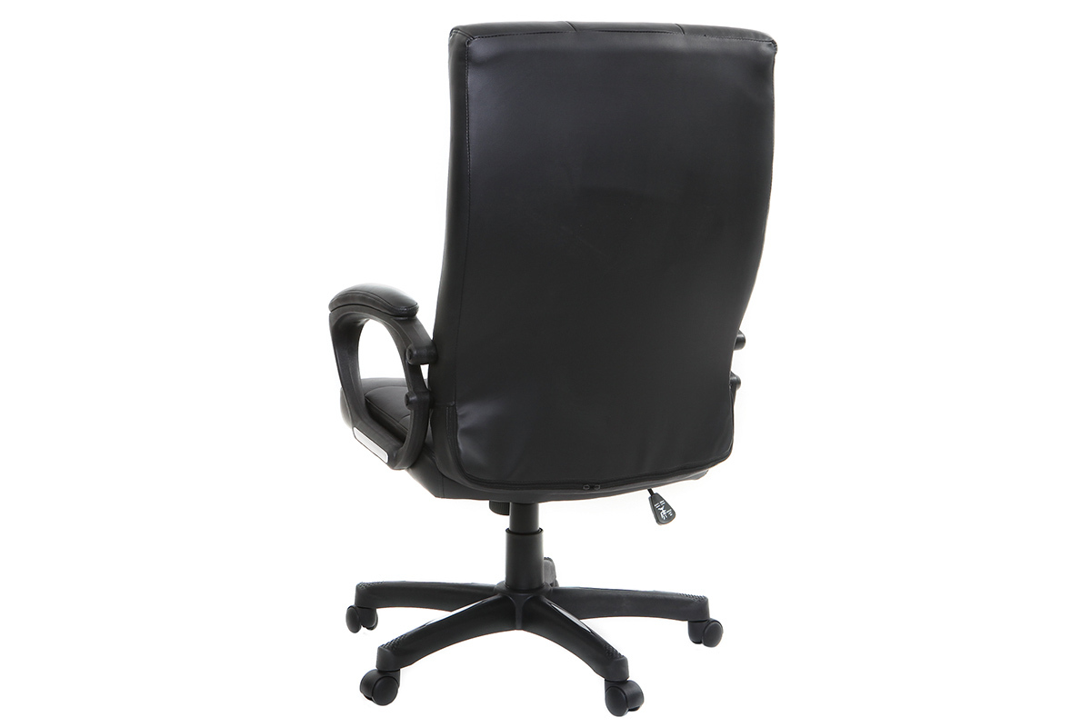 Fauteuil de bureau Cuir noir design LORENZO