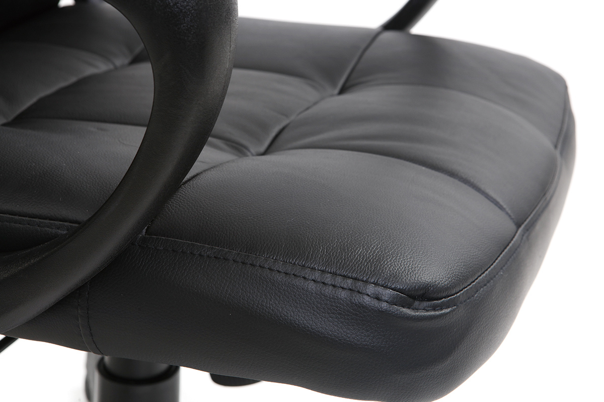 Fauteuil de bureau Cuir noir design LORENZO