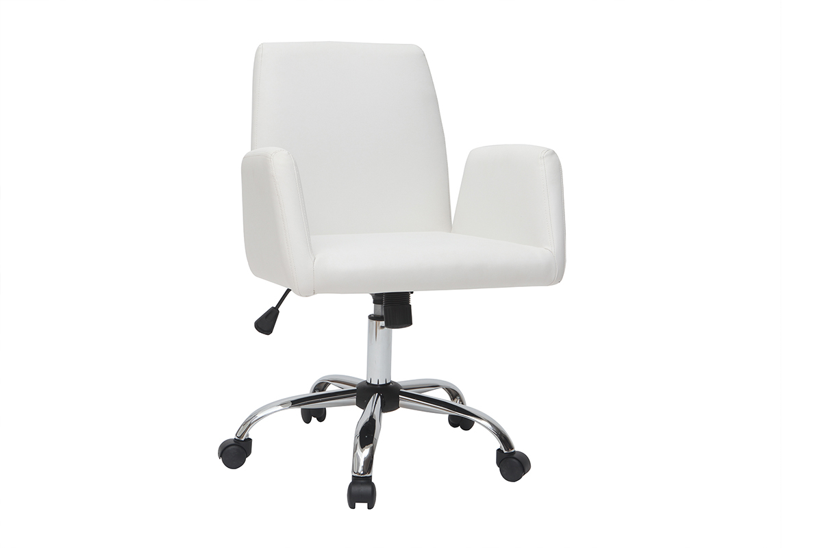 Fauteuil de bureau design blanc ARIEL