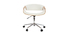 Fauteuil de bureau design blanc et bois clair ARAMIS