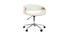 Fauteuil de bureau design blanc et bois clair ARAMIS