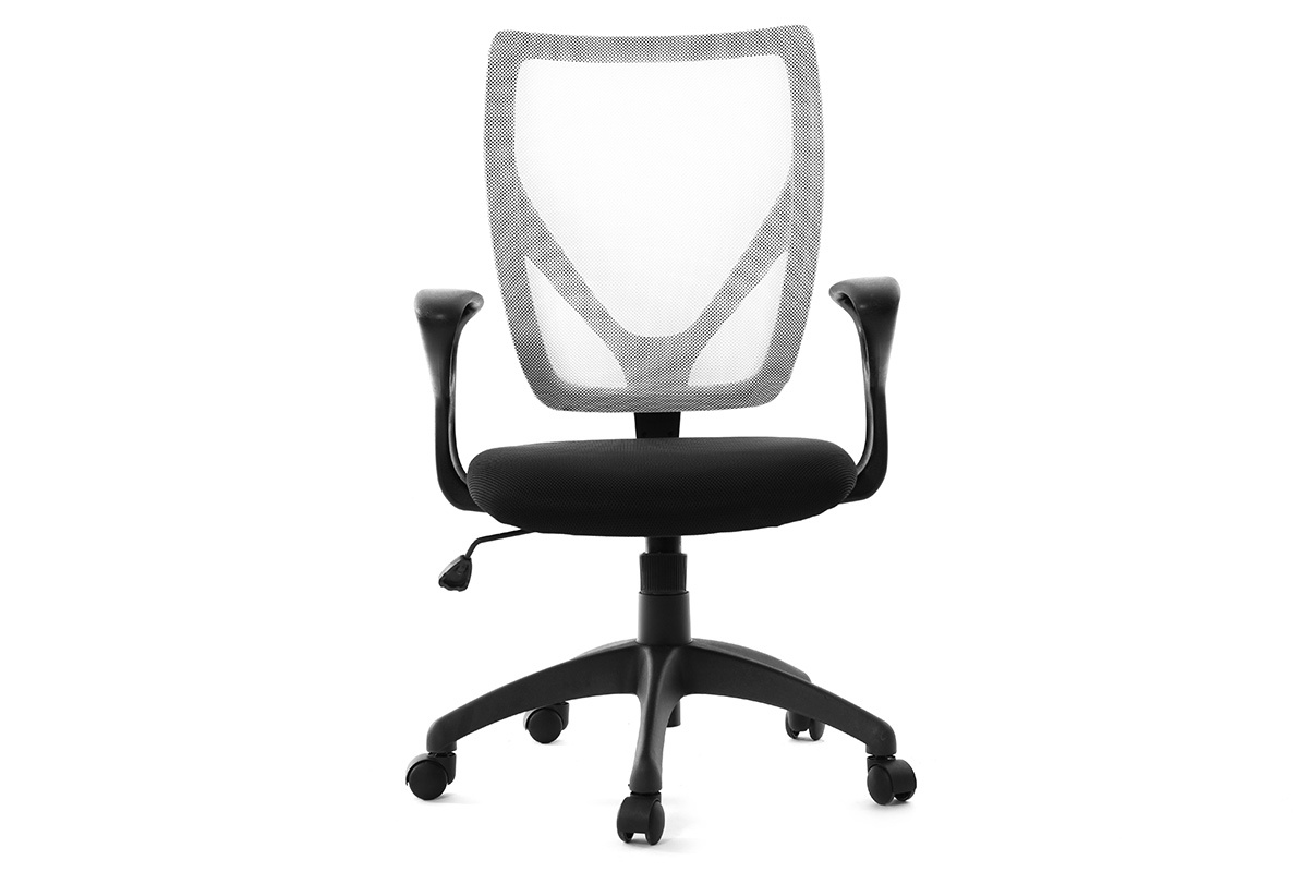 Fauteuil de bureau design blanc et noir PAOLO