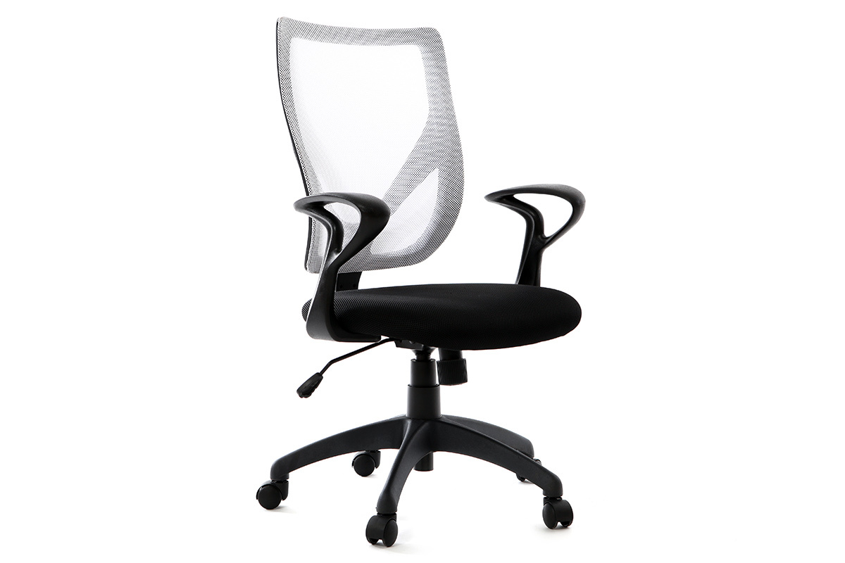 Fauteuil de bureau design blanc et noir PAOLO