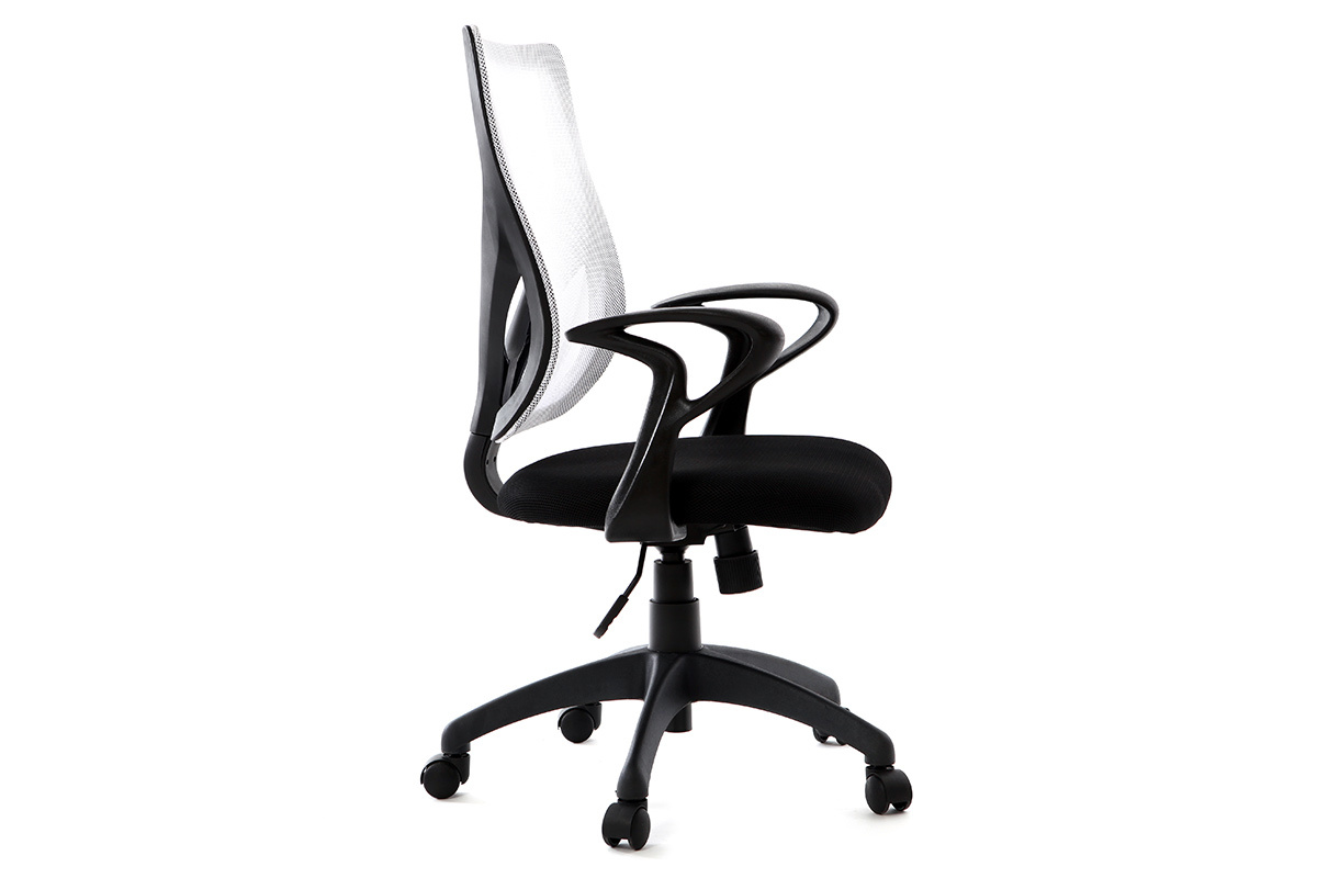 Fauteuil de bureau design blanc et noir PAOLO