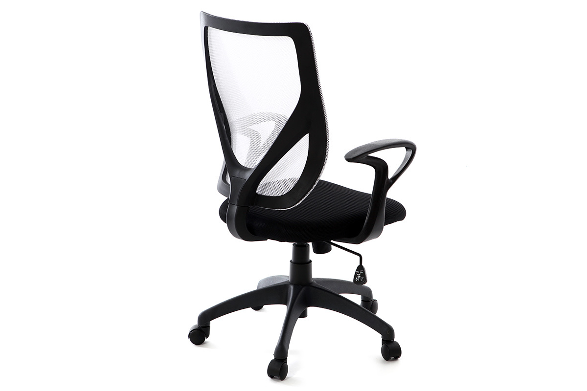 Fauteuil de bureau design blanc et noir PAOLO