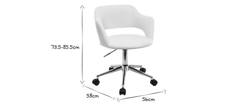 Fauteuil de bureau design blanc JESSY