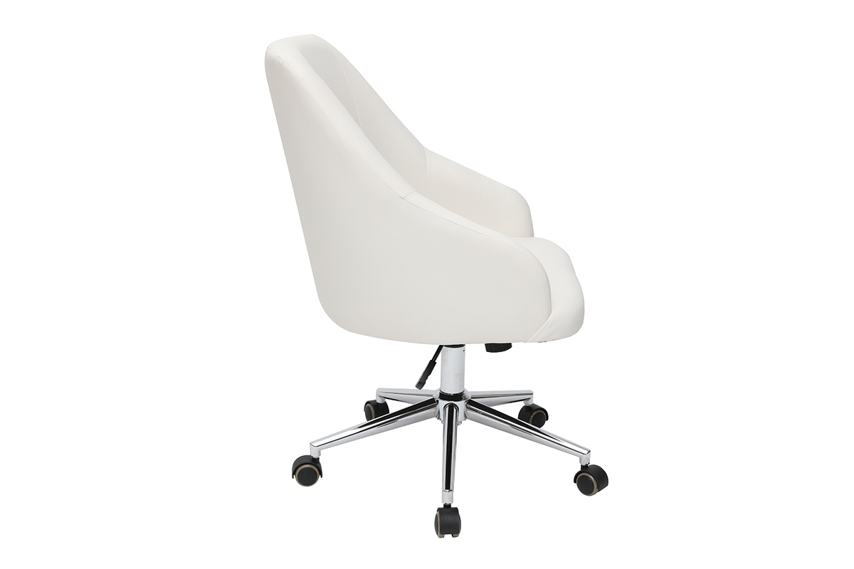 Fauteuil de bureau design blanc SCARLETT