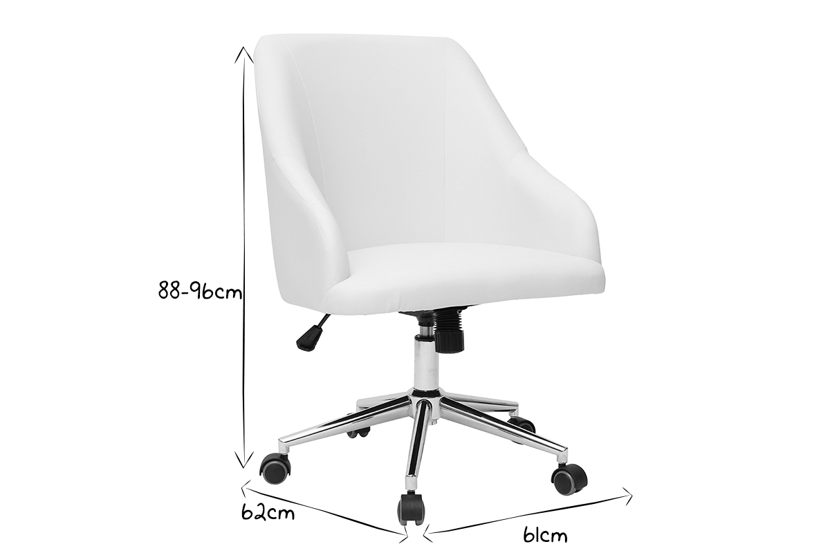 Fauteuil de bureau design blanc SCARLETT