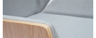 Fauteuil de bureau design bois clair et gris CURVED