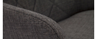 Fauteuil de bureau design en tissu gris foncé et bois noir SANDRO