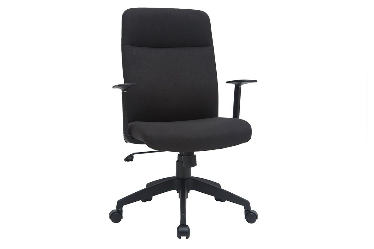 Fauteuil de bureau design en tissu noir ZELLY