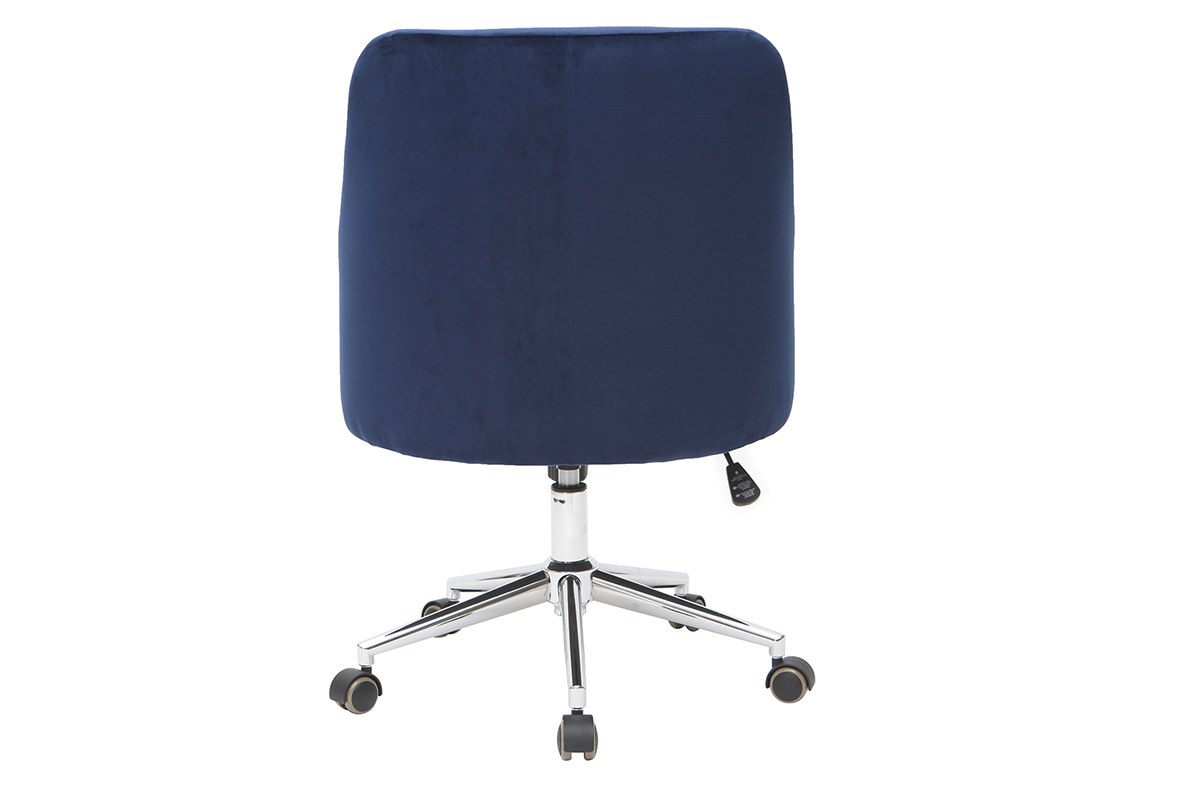 Fauteuil de bureau design en velours bleu nuit SCARLETT