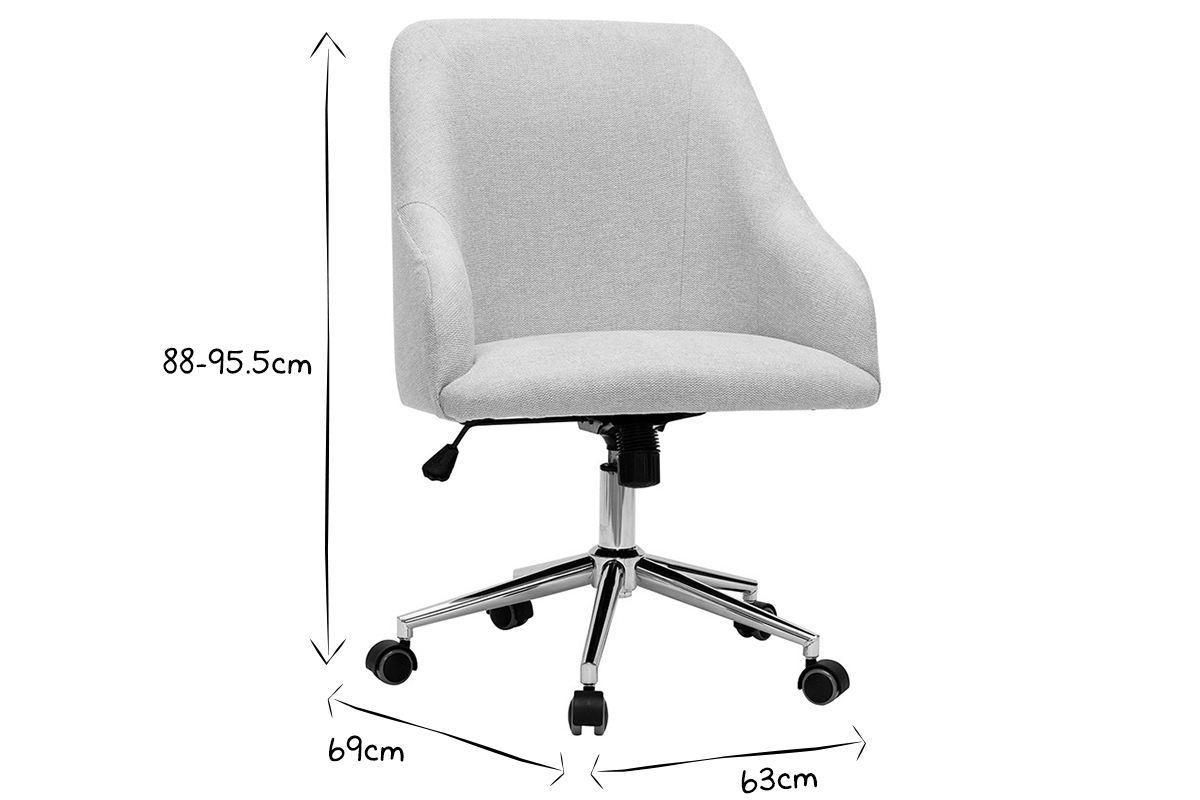 Fauteuil de bureau design en velours bleu nuit SCARLETT