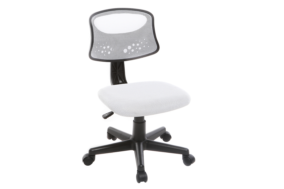Fauteuil de bureau design enfant mesh blanc MEL