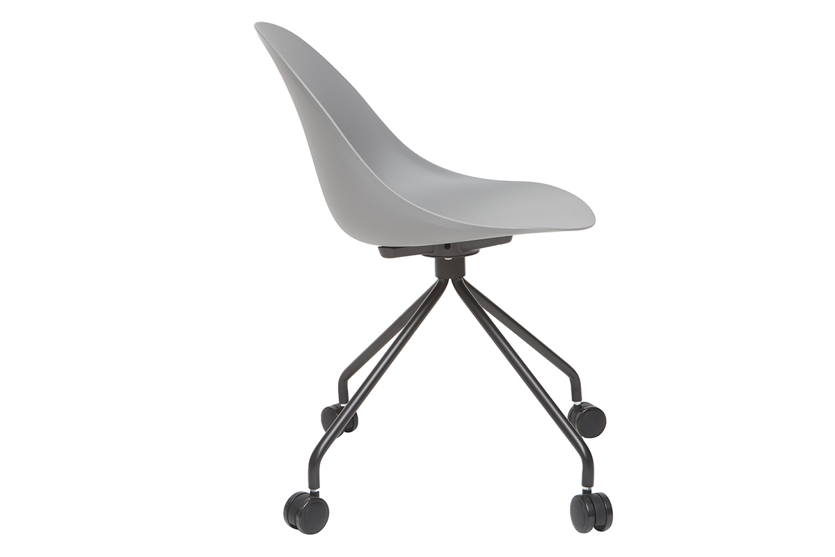 Fauteuil de bureau design gris et noir CONCHA