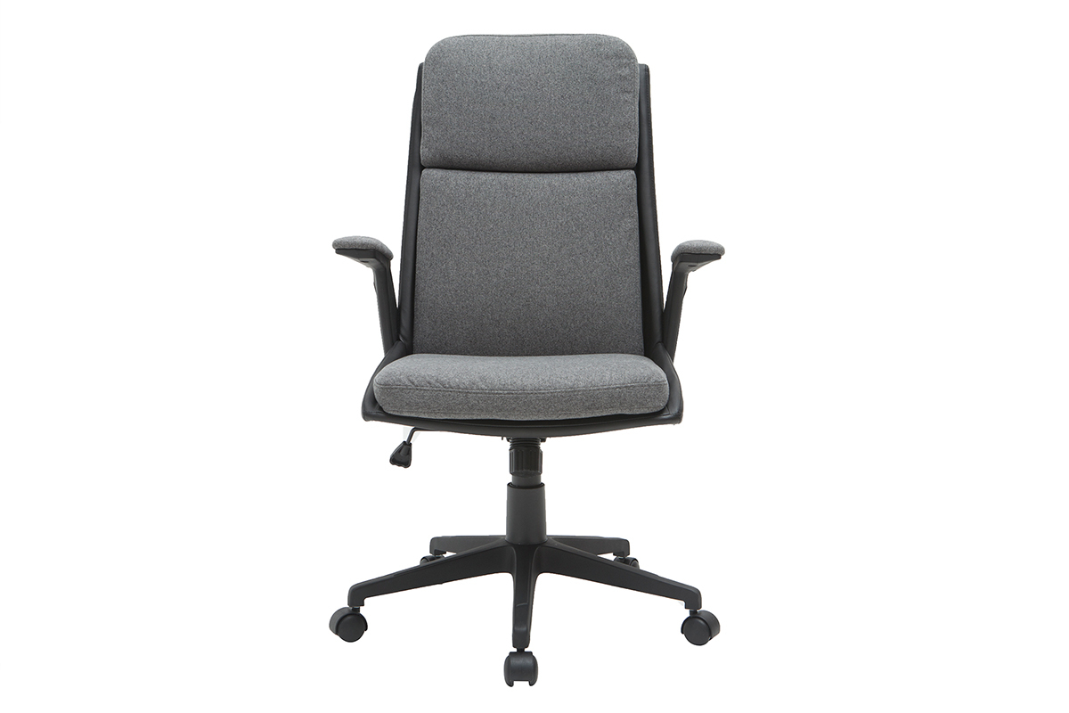 Fauteuil de bureau design gris fonc� et noir TIM