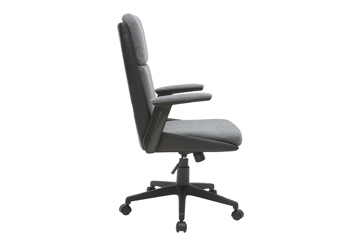 Fauteuil de bureau design gris fonc� et noir TIM