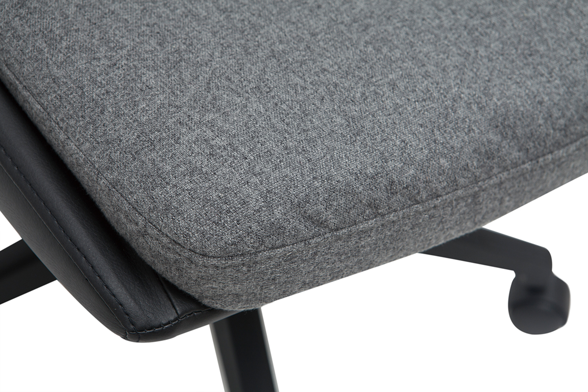 Fauteuil de bureau design gris fonc� et noir TIM