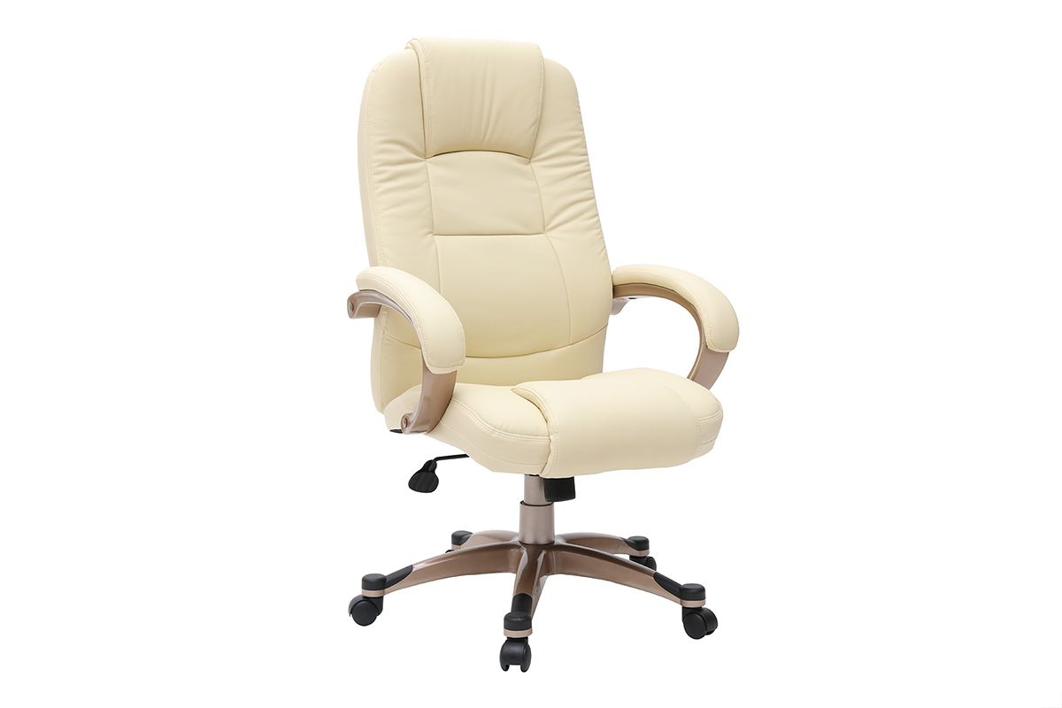 Fauteuil de bureau design ivoire TORONTO
