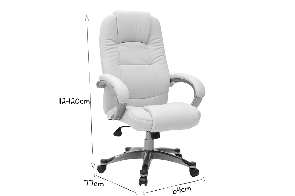 Fauteuil de bureau design ivoire TORONTO