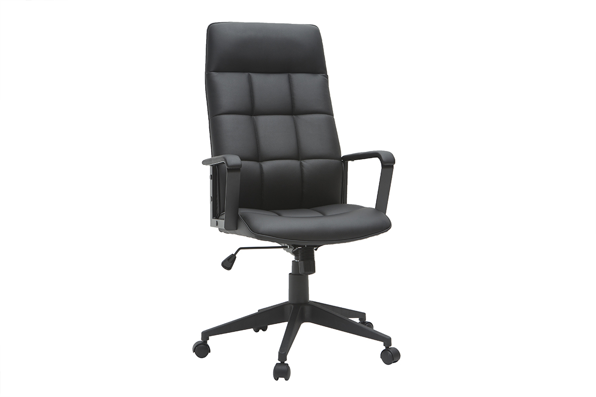 Fauteuil de bureau design m�tal et noir MARSHALL