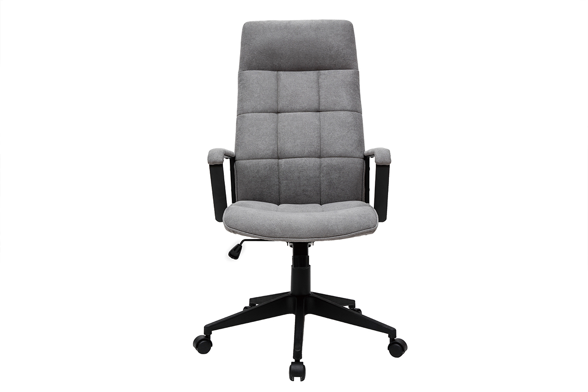 Fauteuil de bureau design m�tal et tissu gris MARSHALL